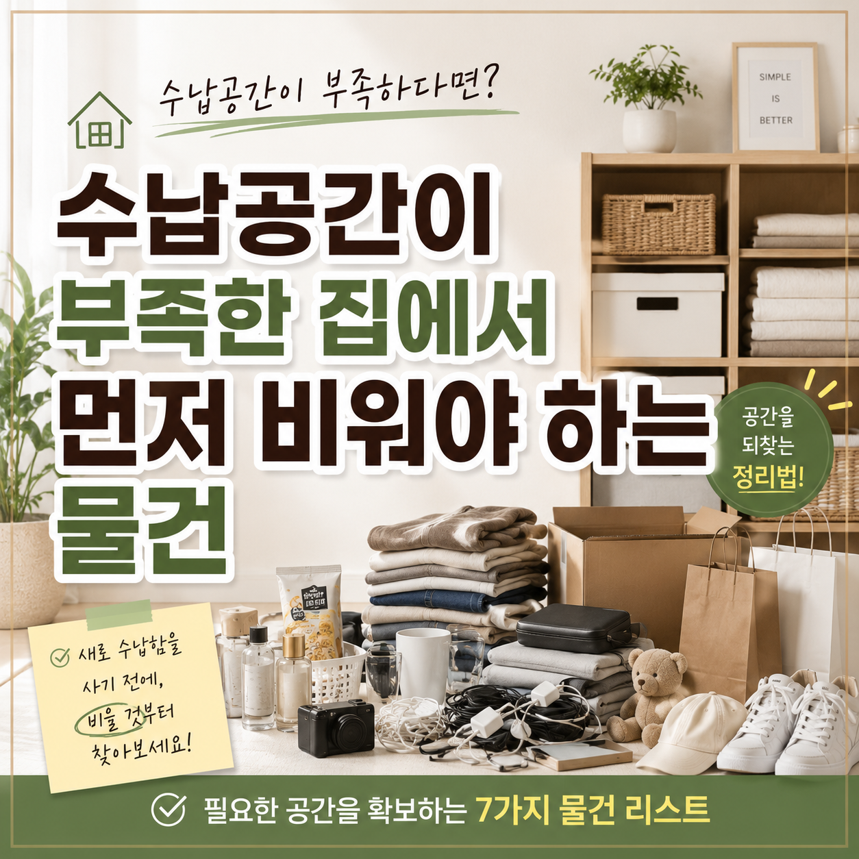 수납공간 확보를 위한 버릴 물건
