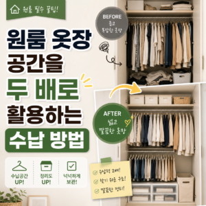 원룸 옷장 공간을 두 배로 활용하는 수납 방법 2 원룸 옷장 활용 방법