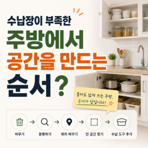 수납장이 부족한 주방에서 공간을 만드는 순서 3 주방에 부족한 공간 만들기