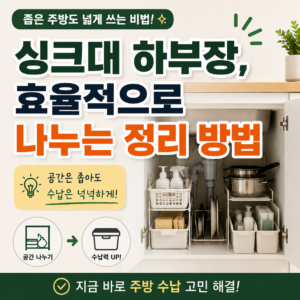 싱크대 하부장을 효율적으로 나누는 정리 방법 2 싱크대 하부장 효율적 정리 방법