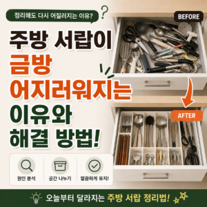 주방 서랍이 금방 어지러워지는 이유와 해결 방법 1 주방 서랍 정리 방법