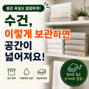 좁은 욕실 수건 정리