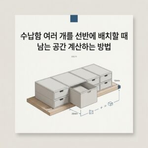 ai thumbnail minimal 수납함 여러 개를 선반에 배치할 때 남는 공간 계산하는 방법 1787602574
