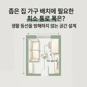 ai thumbnail minimal 좁은 집 가구 배치에 필요한 최소 통로 폭은 생활 동선을 방해하지 않는 공간 설계 1786603831