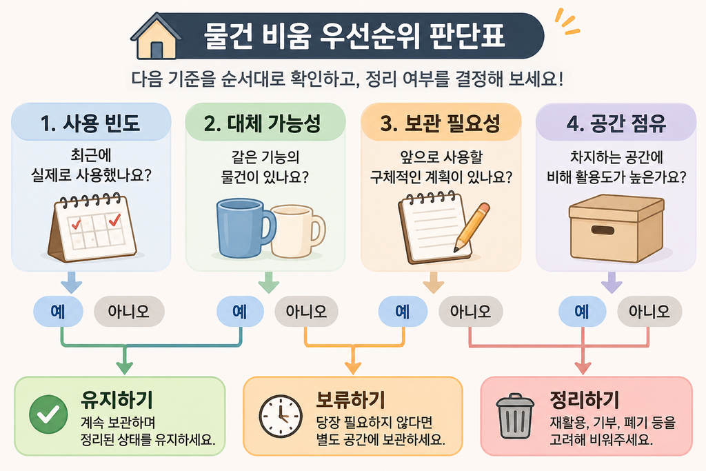 물건 비움 우선순위