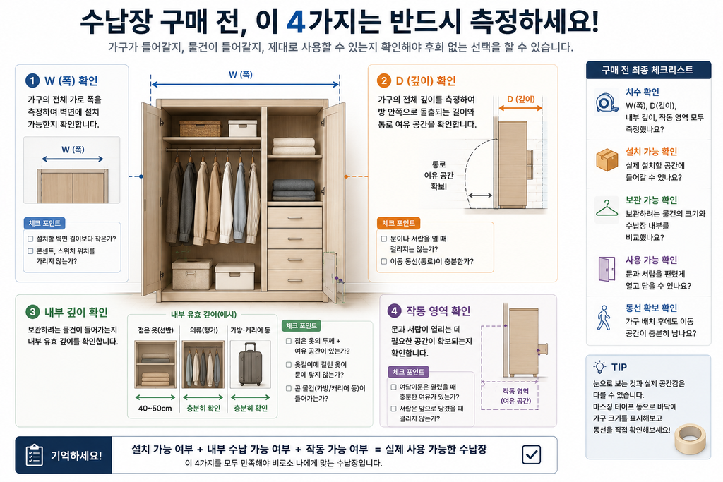 수납장 구매전 측정해야하는 4가지